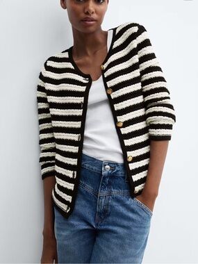 Mango Striped Cardigan
